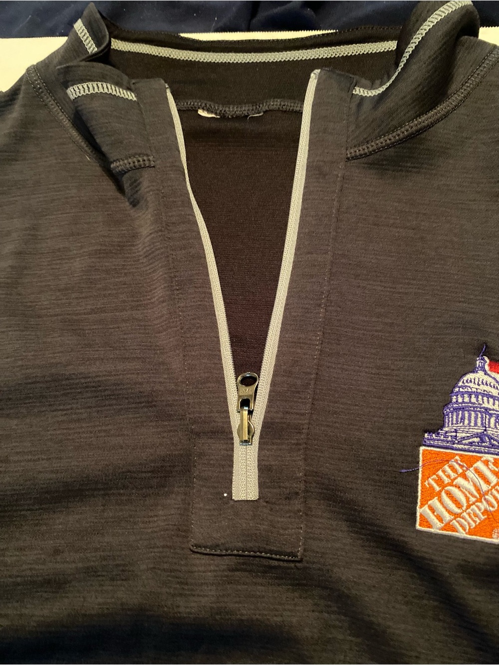 Reebok Black Quarter-Zip Sweater with Light Gray Trim